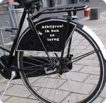 Interieurstickers, Blijf van mijn fiets