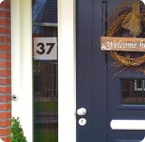 Interieurstickers, Huisnummer transparant raamfolie