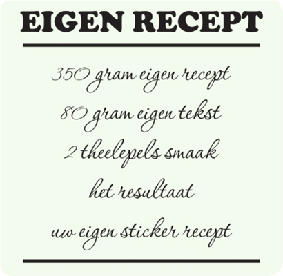 Eigen recept interieursticker
