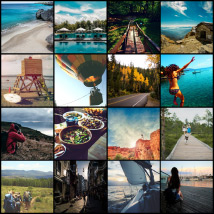 Collages op posterpapier Zestien foto's Fotocollage 16 foto's op posterpapier - Border zwart